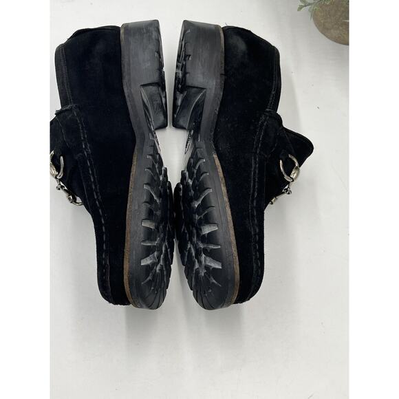 Gucci Women 1955 Horsebit Accent Black Suede Lugged Sole Loafers Size: 5D - Picture 8 of 16